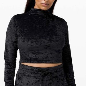 All aligned Mock Neck long sleeve shirt crushed velvet *special edition